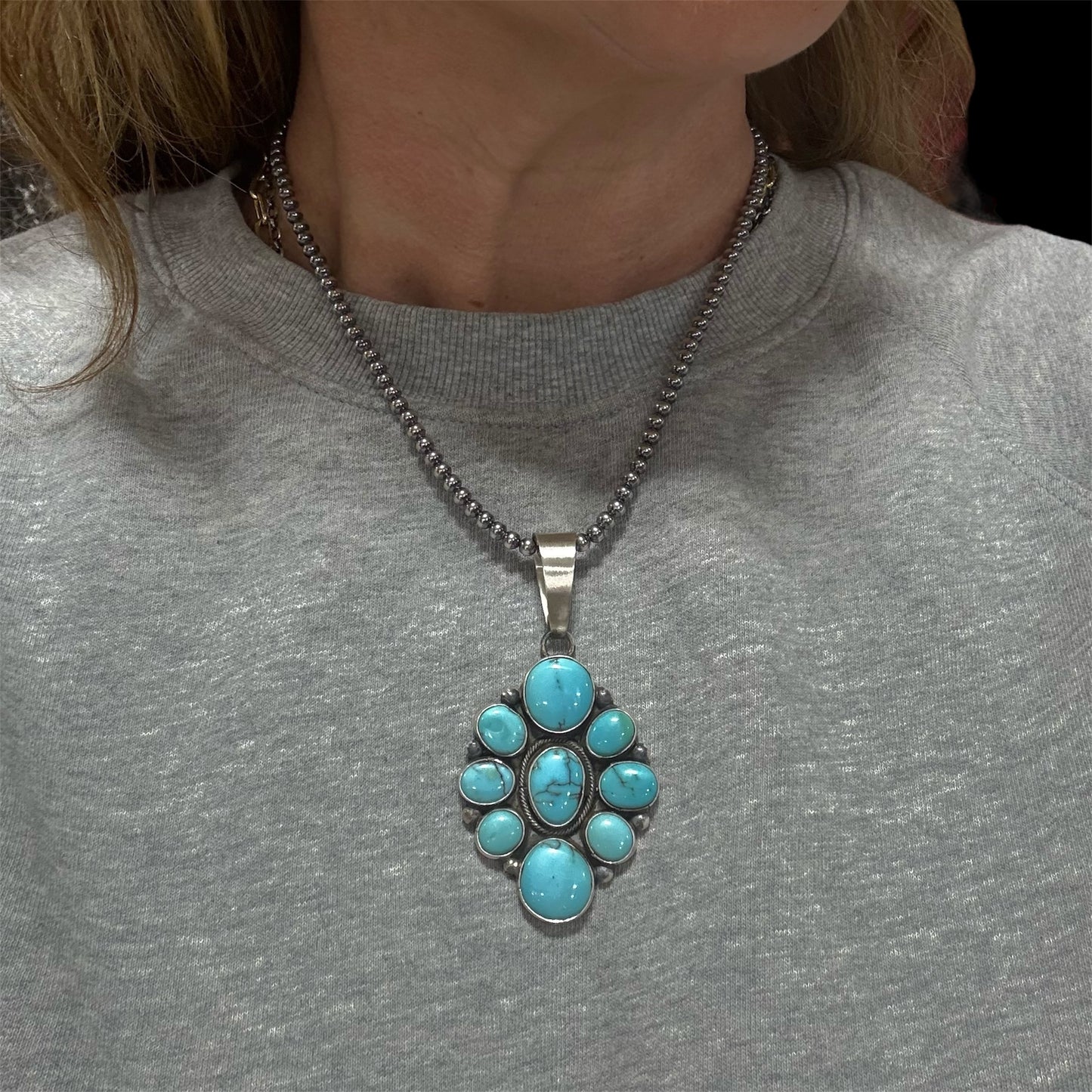 Turquoise Cluster Pendant by Ella Peters