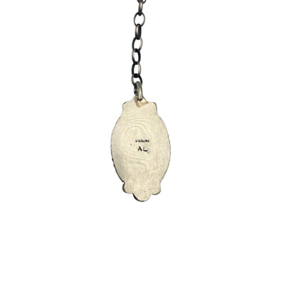 20" White Buffalo Lariat Necklace By Navajo Artist Augustine Largo