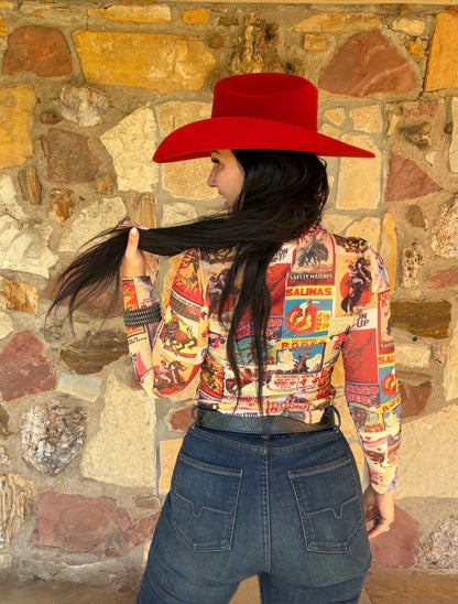 Rodeo Poster Mesh Top