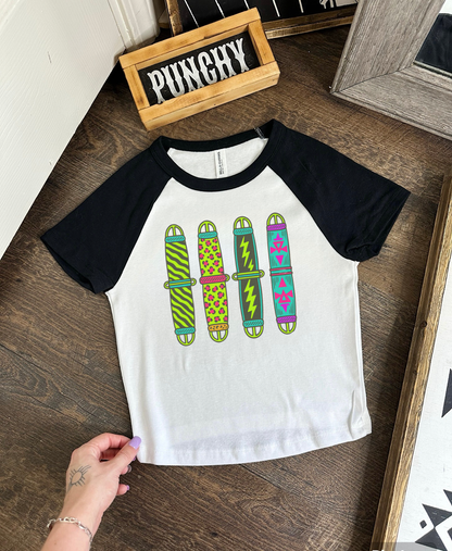 Neon Cinches Crop Tee