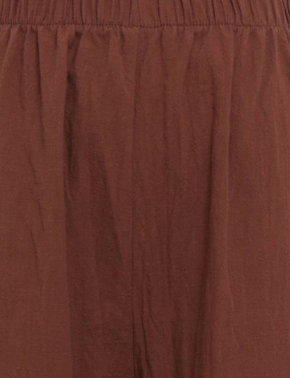 Sophie Lace Ruffle Wide Leg Pants: Coffee