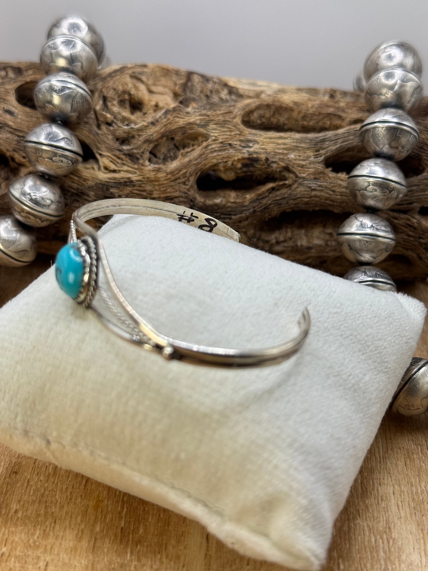 Kingman Turquoise Cuff #8 by Esther White, Navajo
