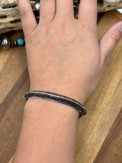Silver Cuff #911-19 by Delayne Reeves, Navajo