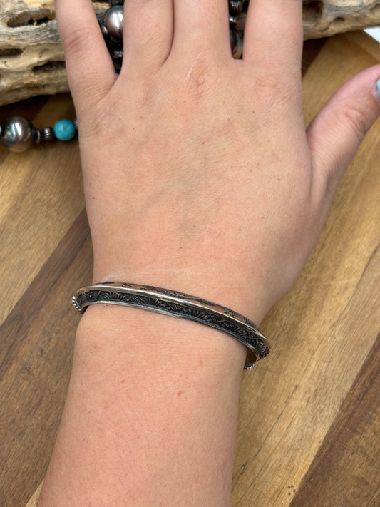 Silver Cuff #911-19 by Delayne Reeves, Navajo