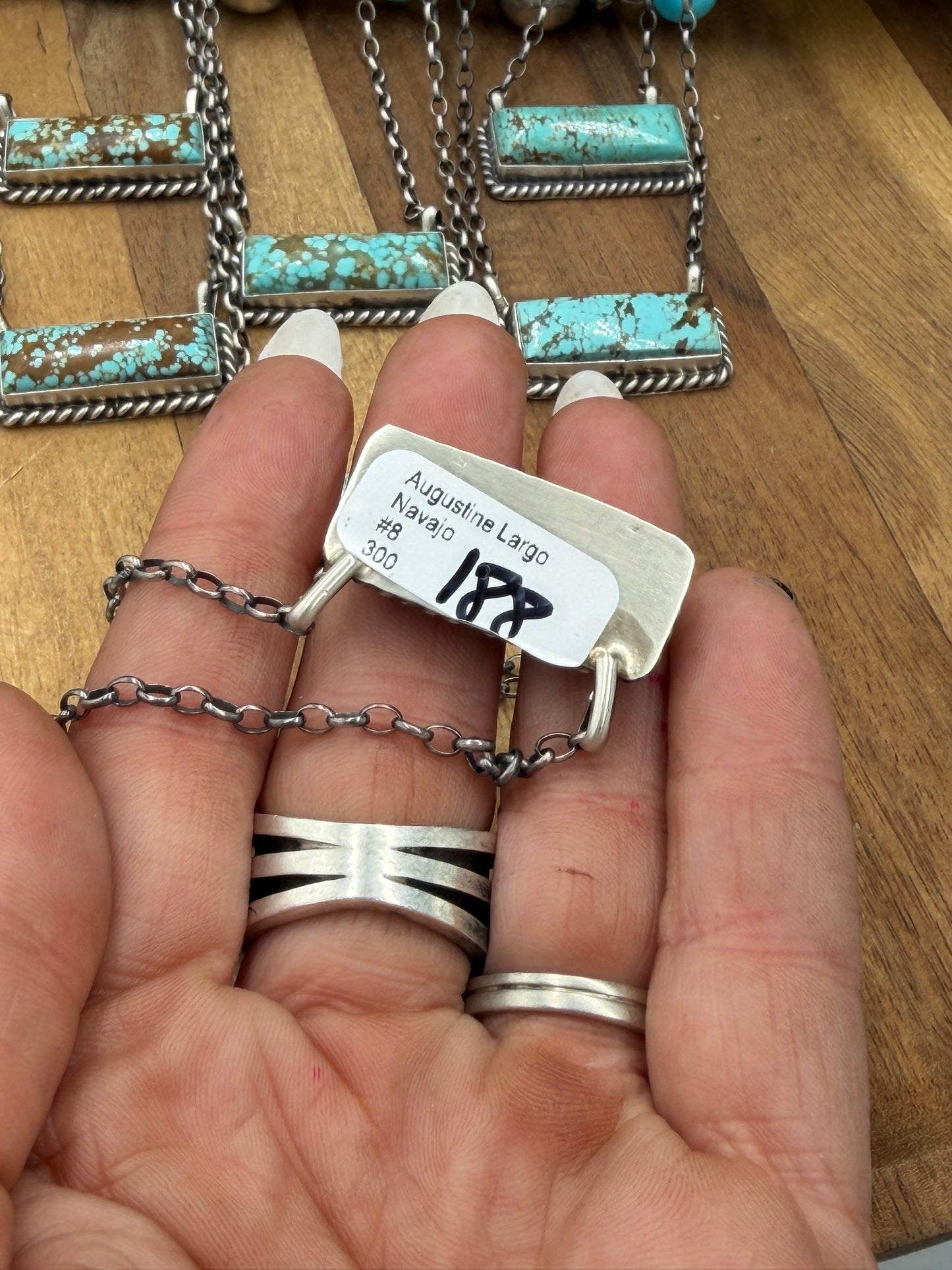 16” Mine #8 Bar Necklaces by Augustine Largo, Navajo