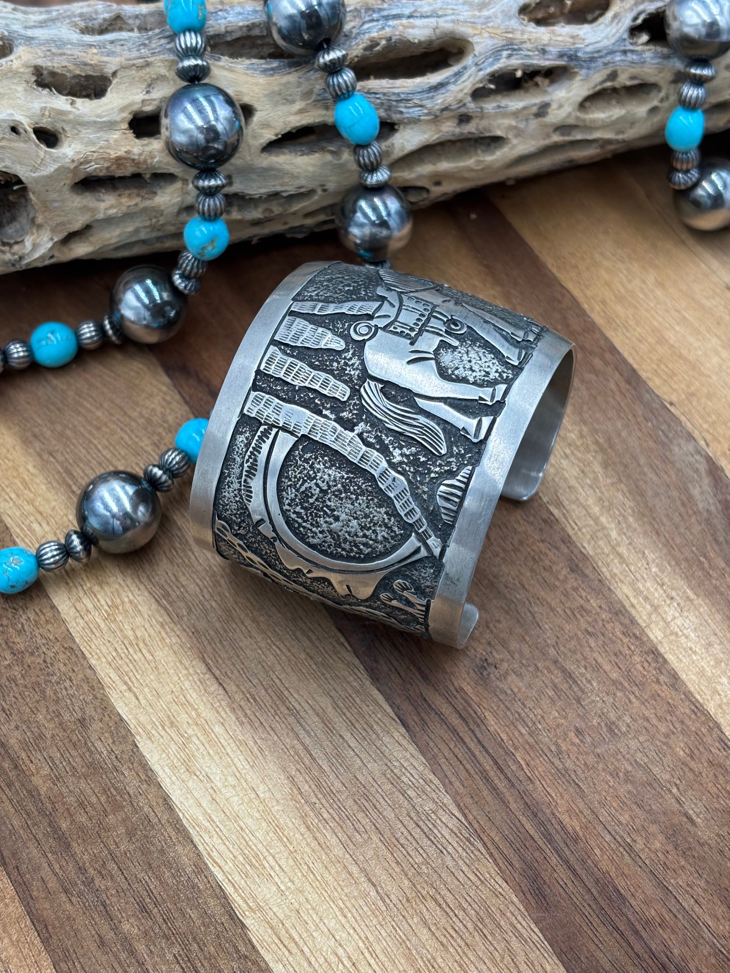 Story Teller Cuff by Elaine Becenti, Navajo