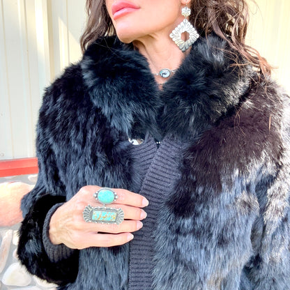 Midnight Luxe Fox and Rabbit Fur