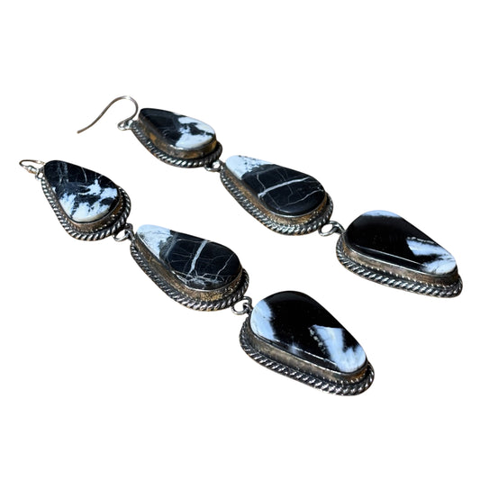 White Buffalo Dangle Earrings