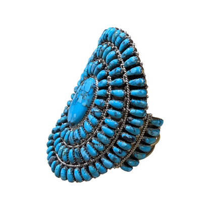 Turquoise Cluster Cuff by Devan Benally
