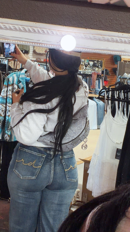 Silver Metallic Python by Harley Rhodes Bum Bag Crossbody