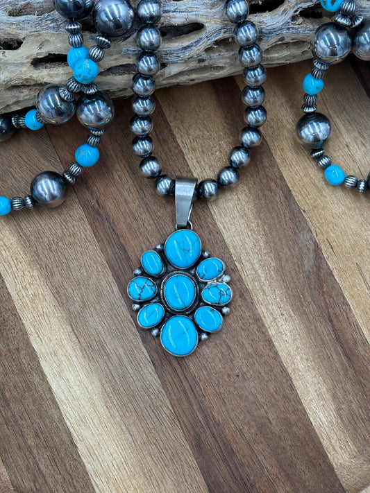 Egyptian Prince Turquoise Cluster Pendant by Ella Peters
