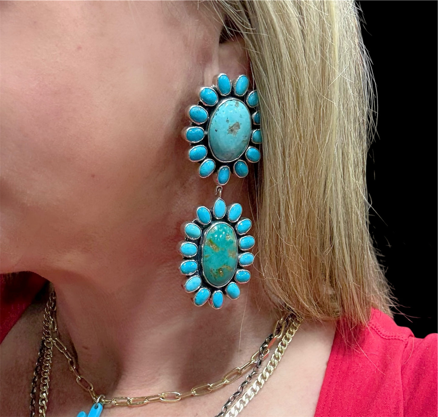 Turquoise Dangle Earrings by Frederico Jimenez