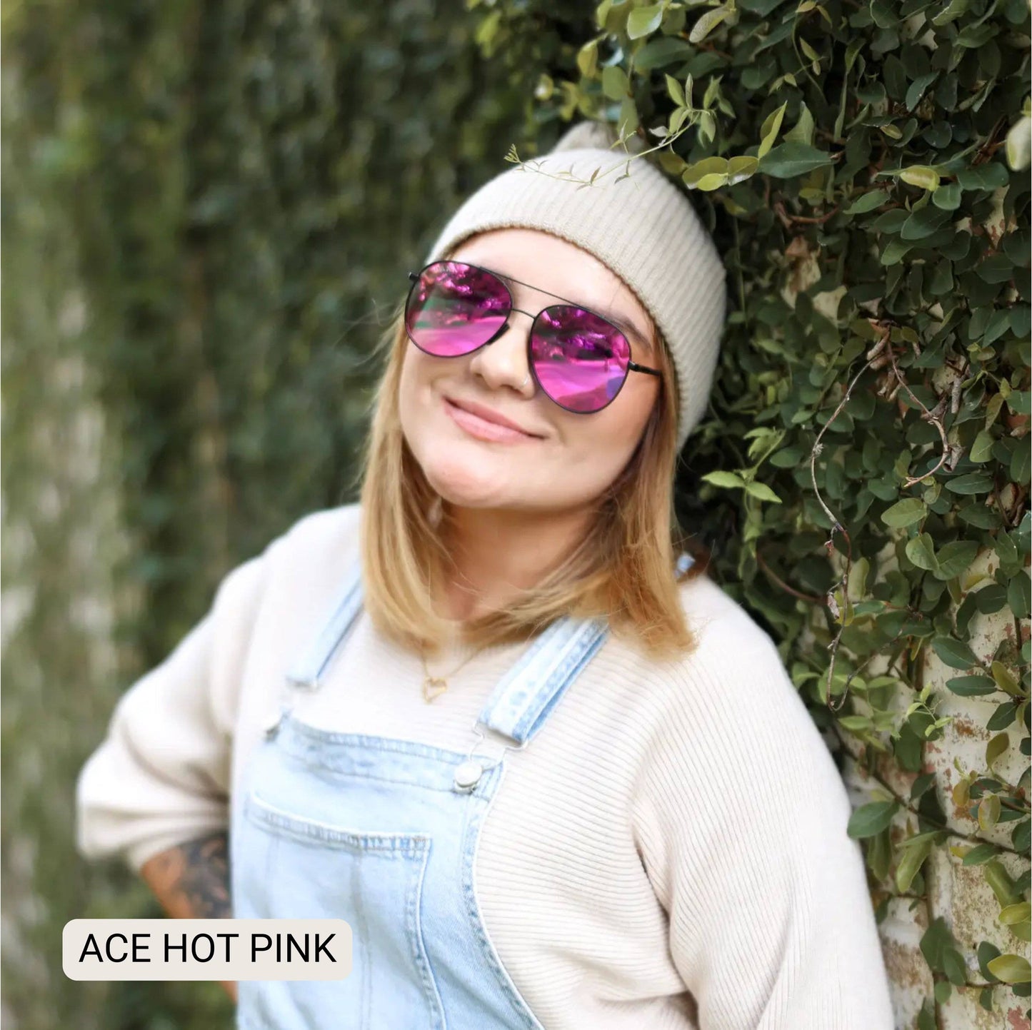 ACE - Unisex Aviator Sunglasses – Polarized Hair-Friendly: Silver