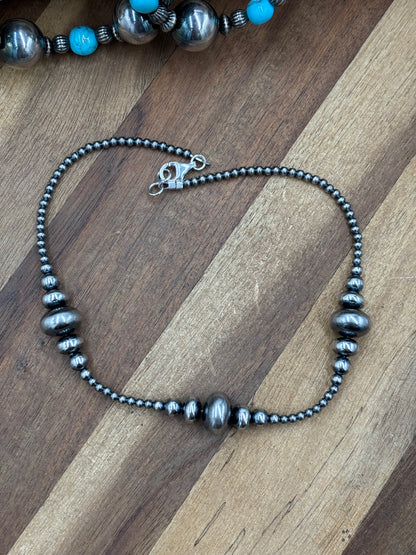 14” 3-14mm #911-23 Rondelle Sterling Pearls Necklace