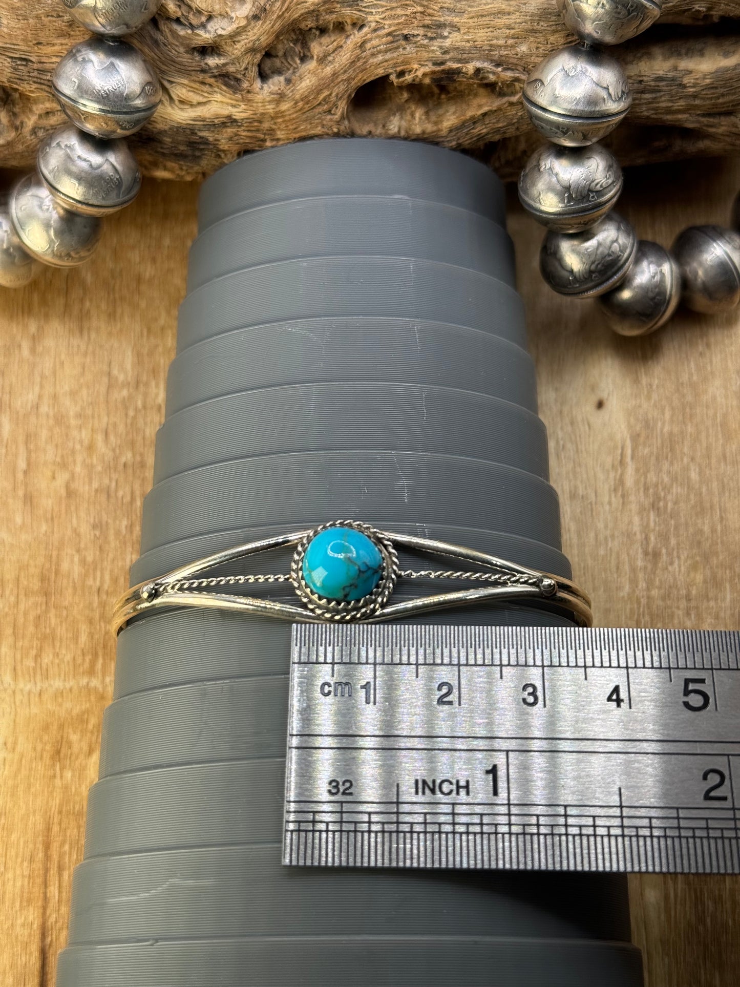 Kingman Turquoise Cuff #4 by Esther White, Navajo