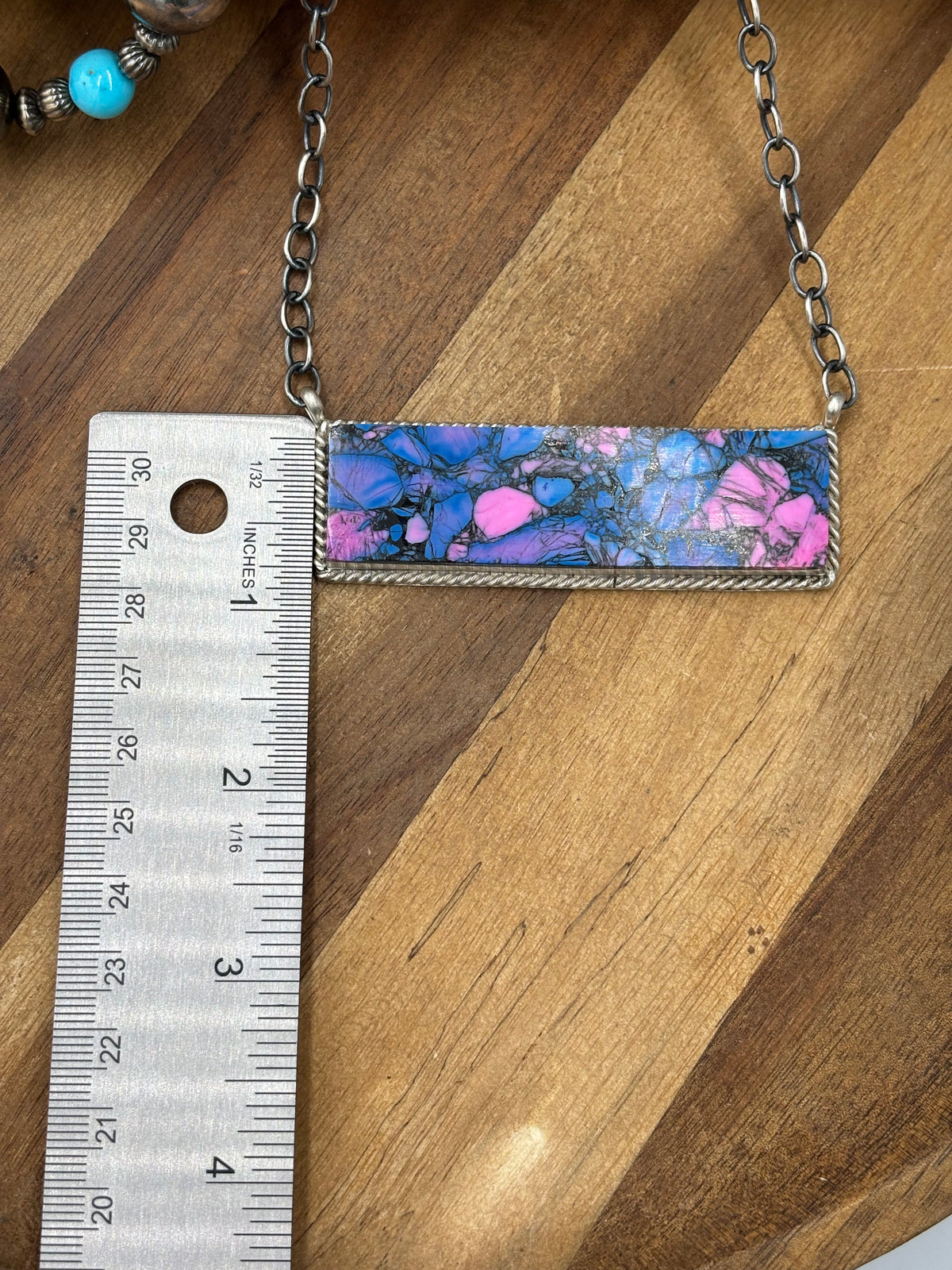 Monarch Mojave #917-44B XL Bar Necklace by Brandon Etcitty, Navajo
