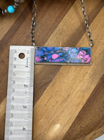 Monarch Mojave #917-44B XL Bar Necklace by Brandon Etcitty, Navajo
