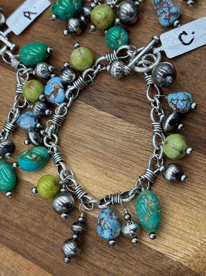 Mixed Turquoise Charm Bracelet