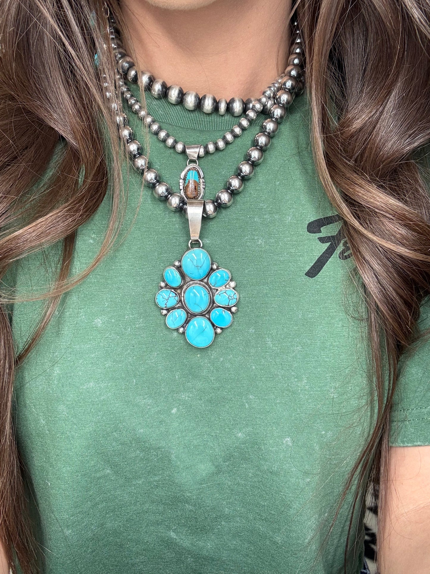 Egyptian Prince Turquoise Cluster Pendant by Ella Peters