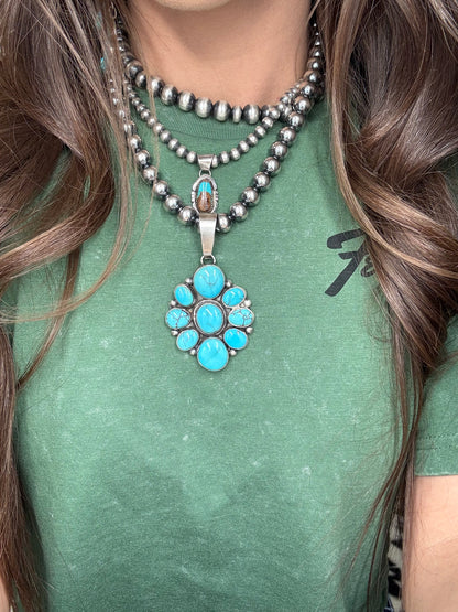 Egyptian Prince Turquoise Cluster Pendant by Ella Peters