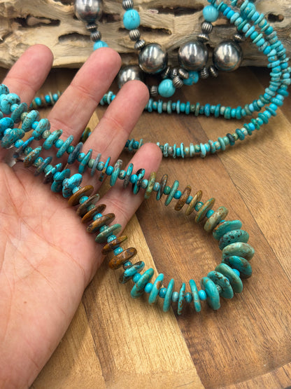 39” Best Seller Turquoise Graduated Rondelle Necklace