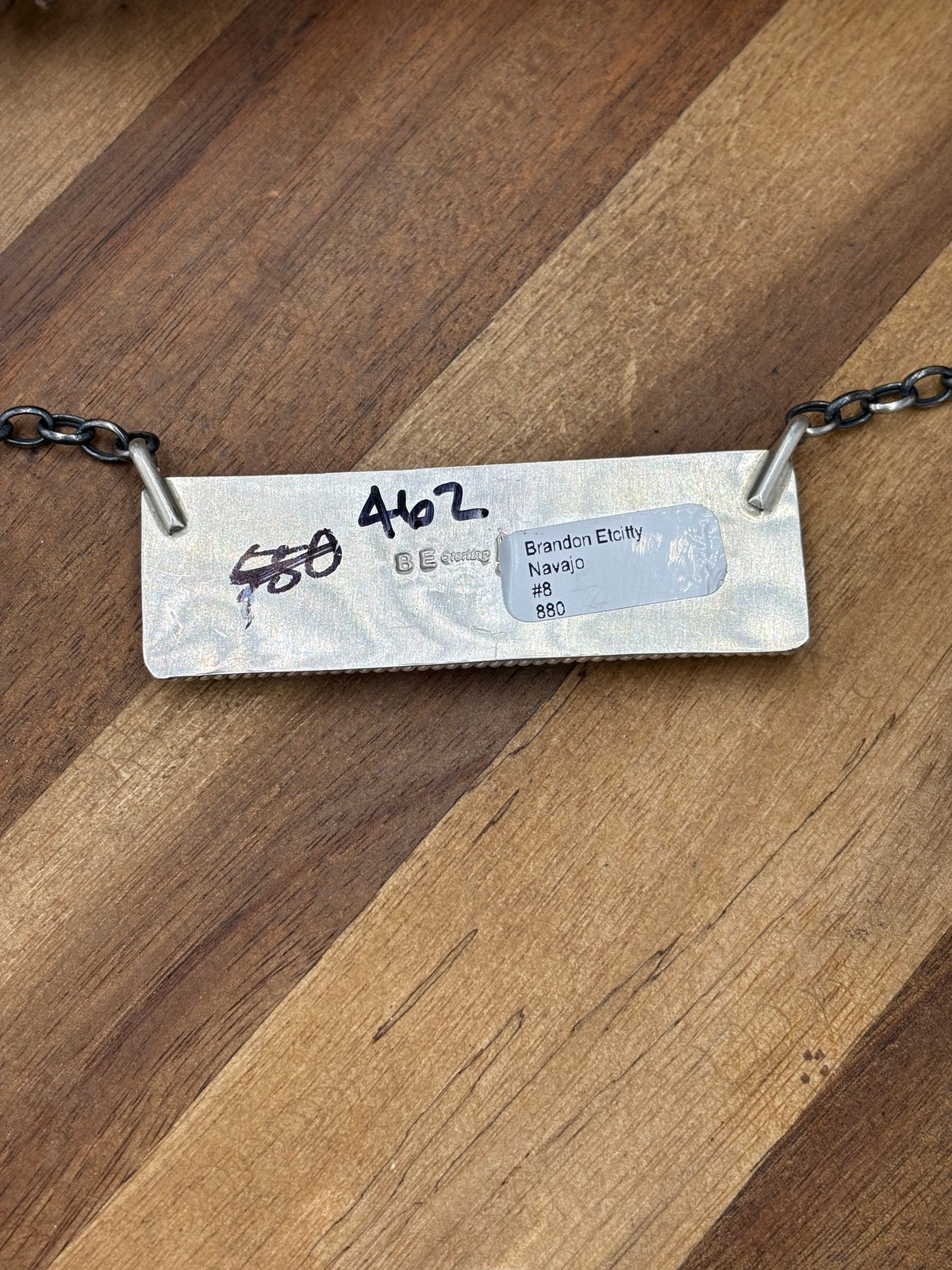 Mine #8 #917-48 XL Bar Necklace by Brandon Etcitty, Navajo