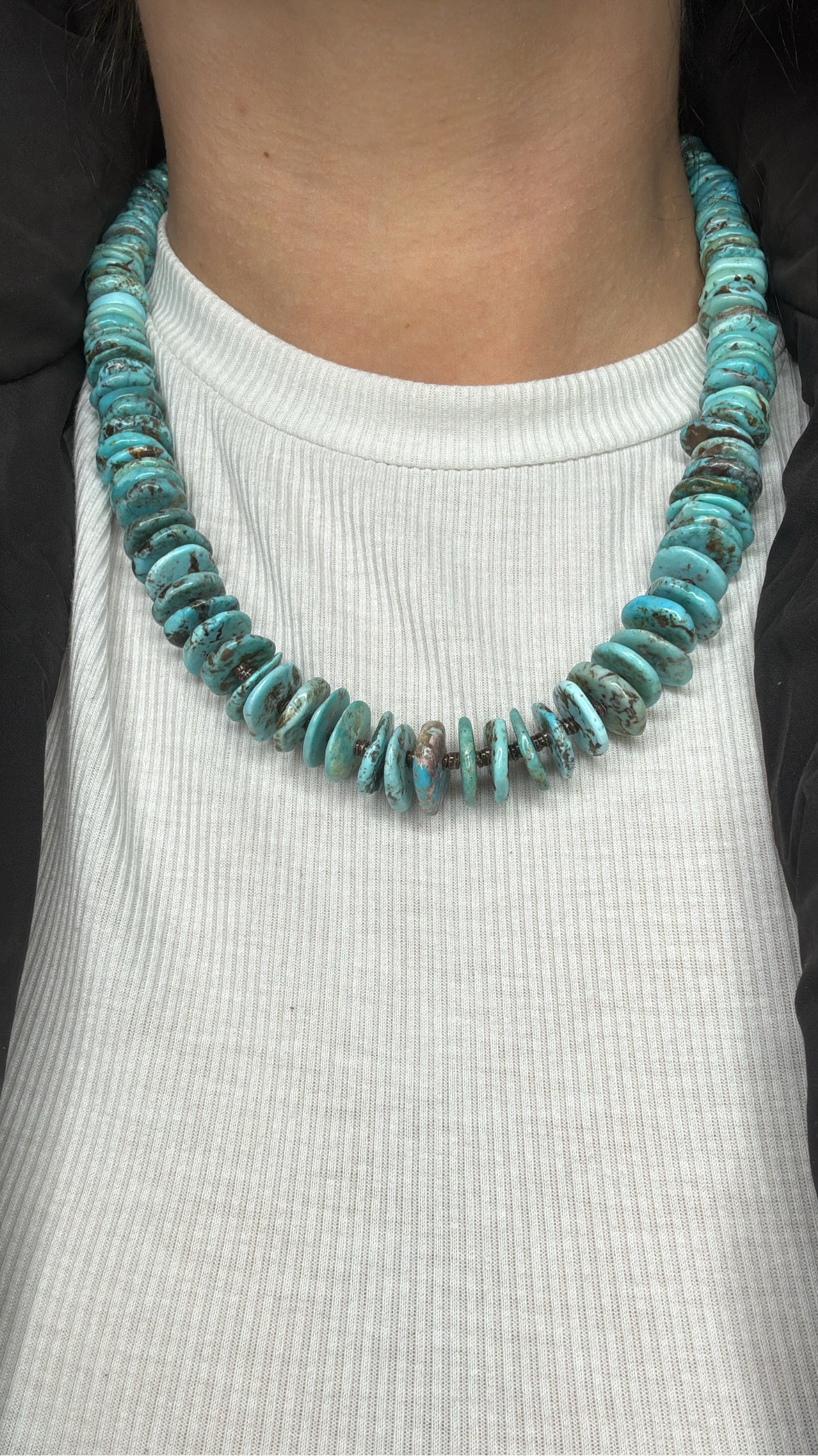 20" Turquoise Rondelle Necklace