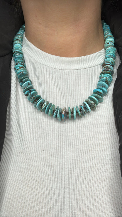 20" Turquoise Rondelle Necklace