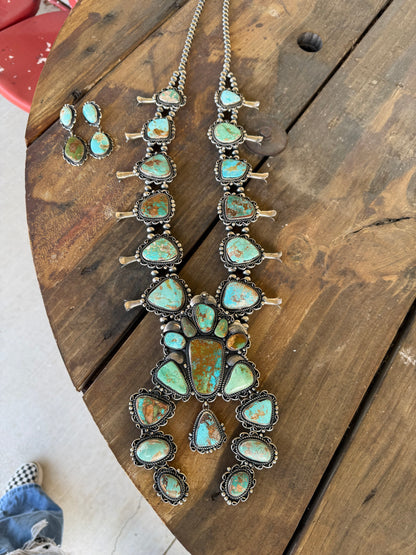 One of a Kind C Yazzie Giant Royston Squash Blossom