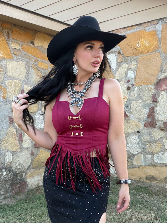 Kenzi Snaffle Bit Tank in Crimson