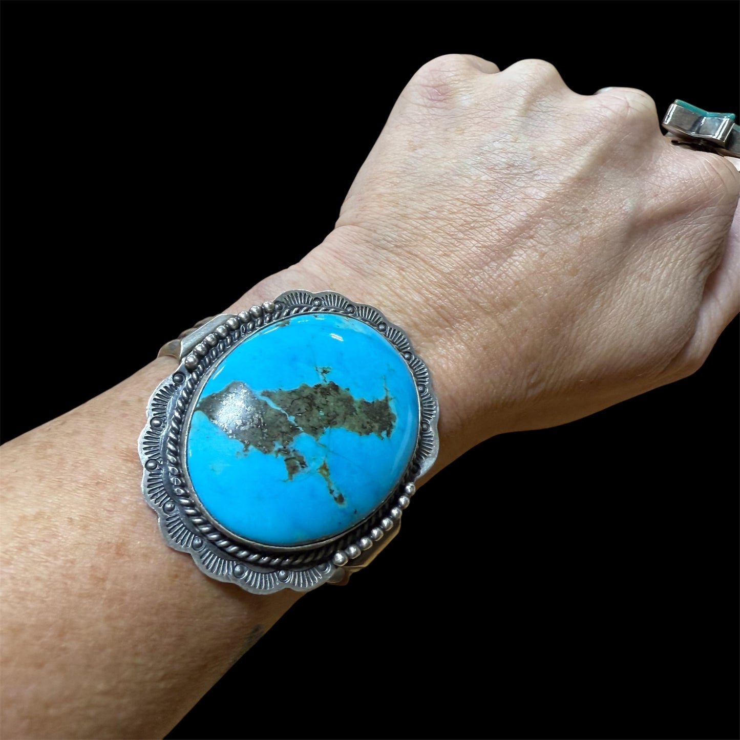 Oval Turquoise Cuff by J Nelson