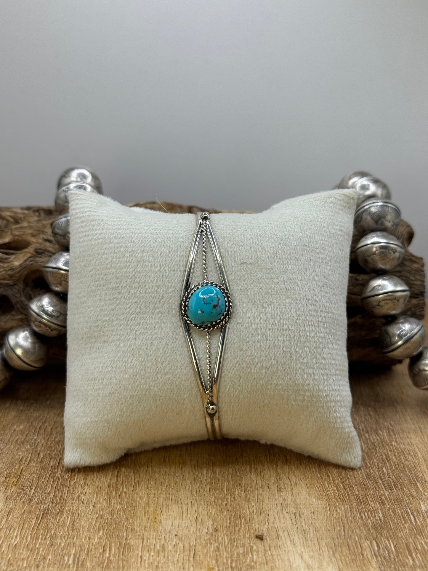 Kingman Turquoise Cuff #8 by Esther White, Navajo