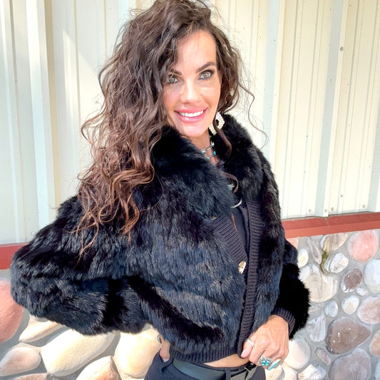 Midnight Luxe Fox and Rabbit Fur