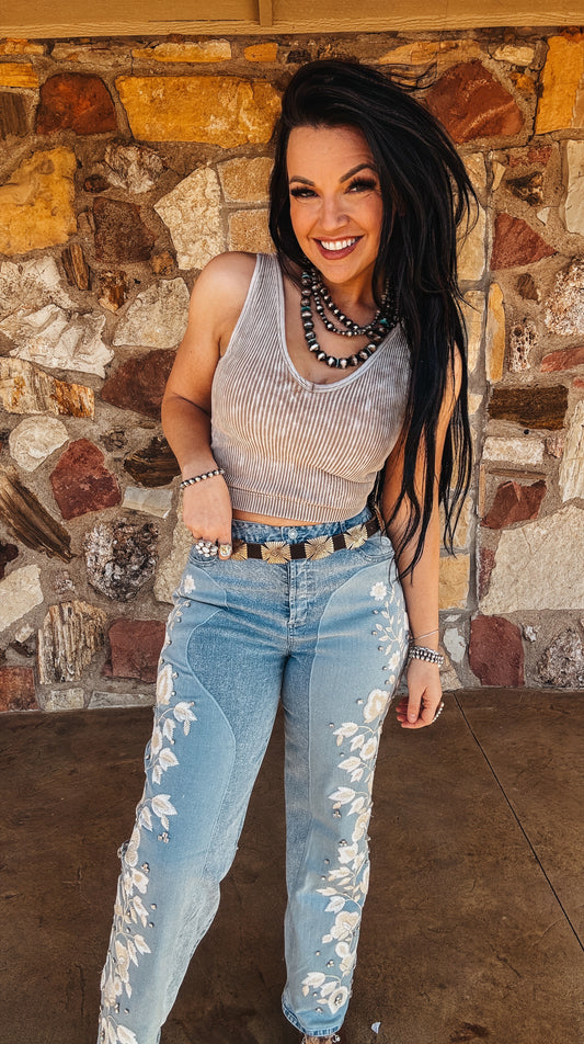 The CoCo Ribbed Tank Top in Mocha