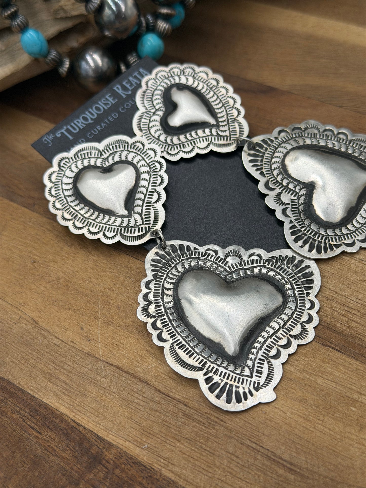 Heart Earrings #811-13 by Leander Tahe, Navajo