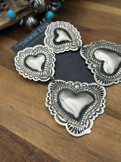 Heart Earrings #811-13 by Leander Tahe, Navajo