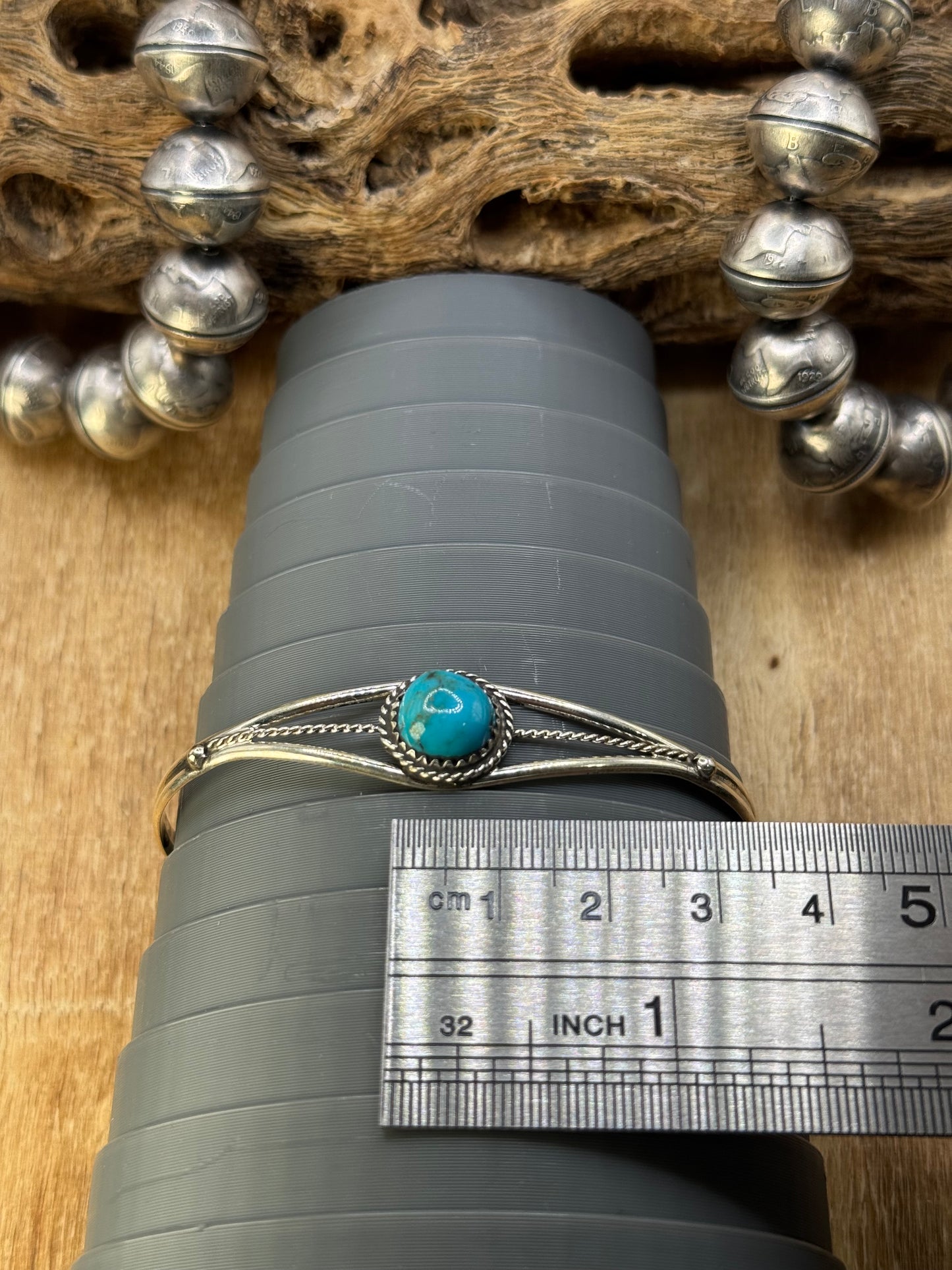 Kingman Turquoise Cuff #5 by Esther White, Navajo