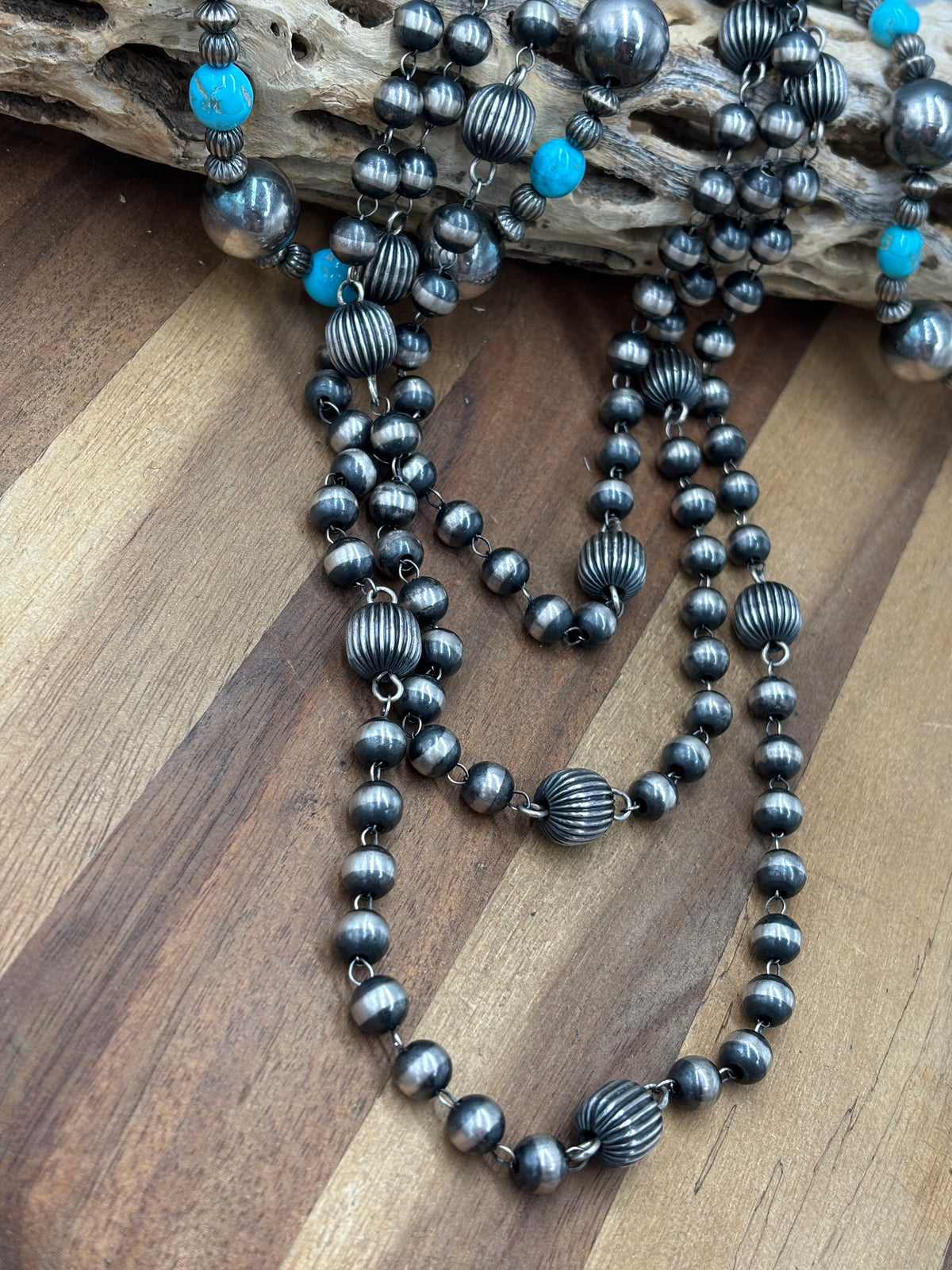 60" Sterling Silver Pearls #922-19 Necklace 8mm-12mm