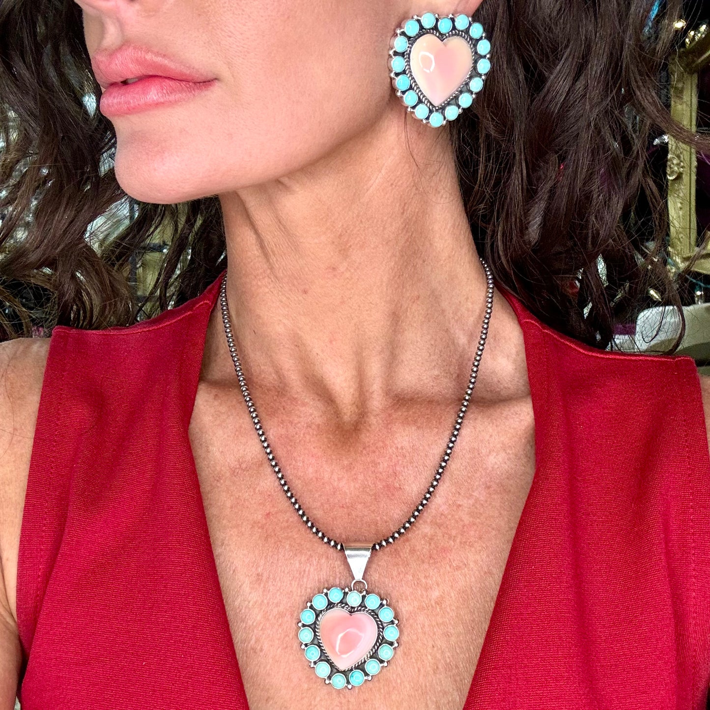 Pink Conch Heart Set