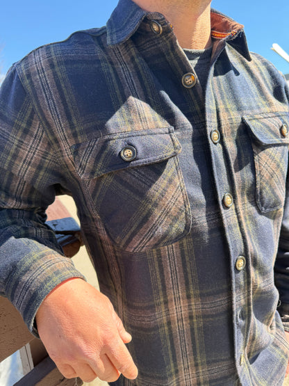 The Bradley Flannel - NAVY/BRWN