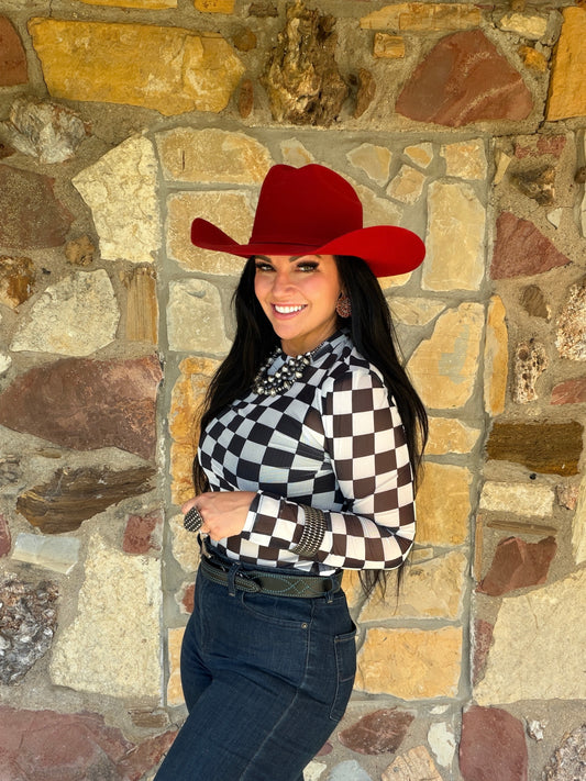Checkered Mesh Top