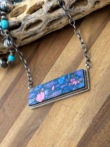 Monarch Mojave #917-44C XL Bar Necklace by Brandon Etcitty, Navajo