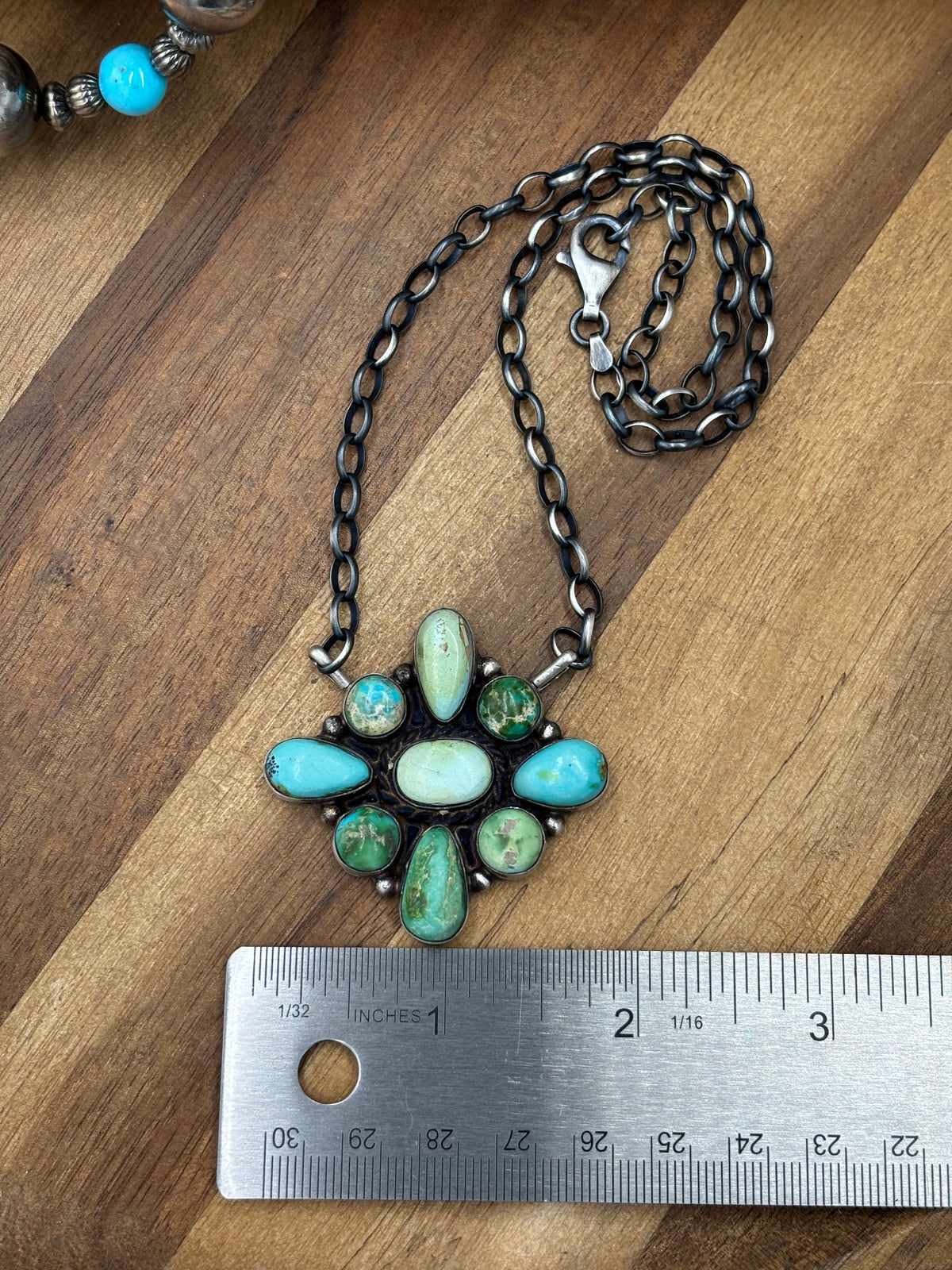 Sonoran Gold #917-51 Cluster Necklace by Wilson Dawes, Navajo