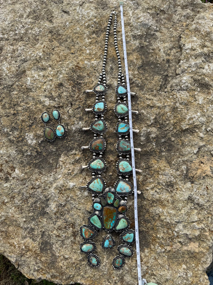 One of a Kind C Yazzie Giant Royston Squash Blossom