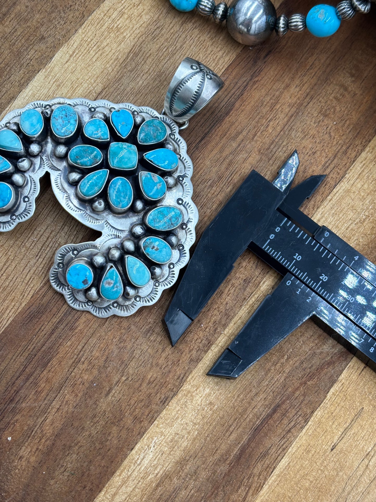 Turquoise Cluster Naja Pendant by Cordell Platero, Navajo