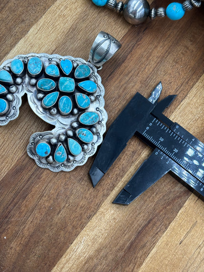 Turquoise Cluster Naja Pendant by Cordell Platero, Navajo