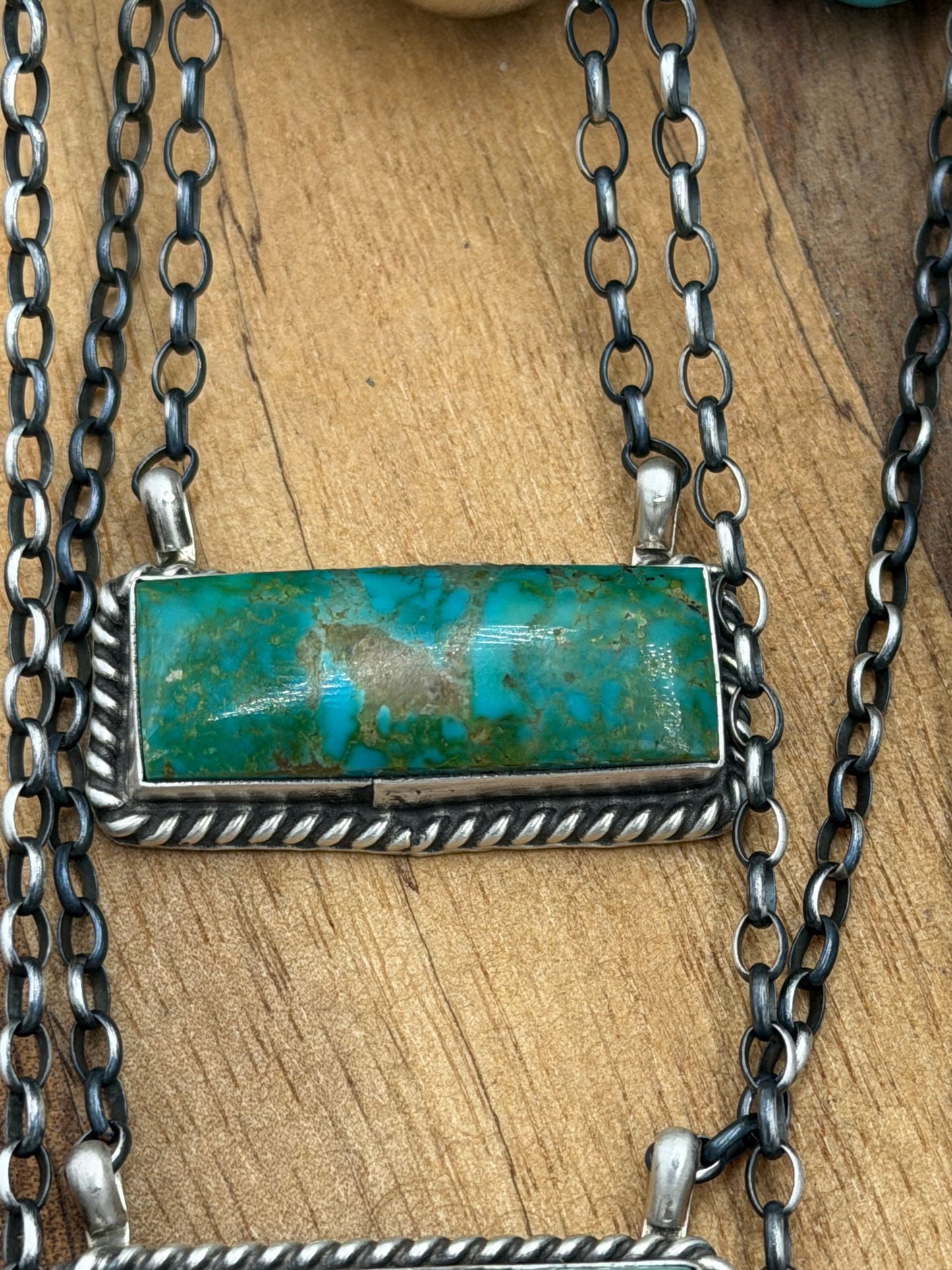 16” Kingman Bar Necklaces by Johnny Dixon, Navajo
