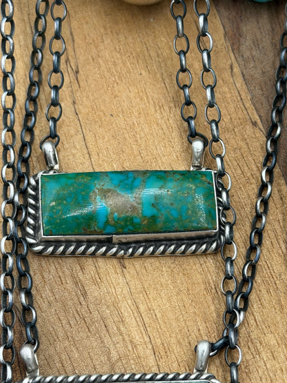 16” Kingman Bar Necklaces by Johnny Dixon, Navajo