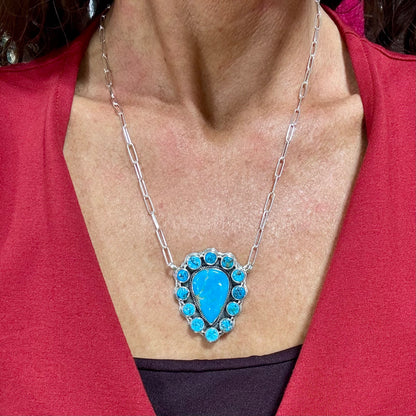 Turquoise Pendant Necklace Handmade in NW, Artist Unknown