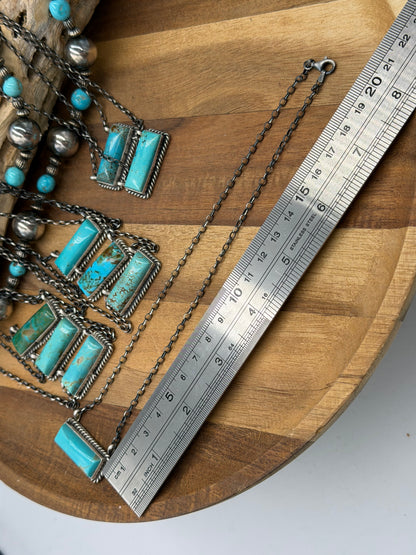 16” Kingman Bar Necklaces by Johnny Dixon, Navajo